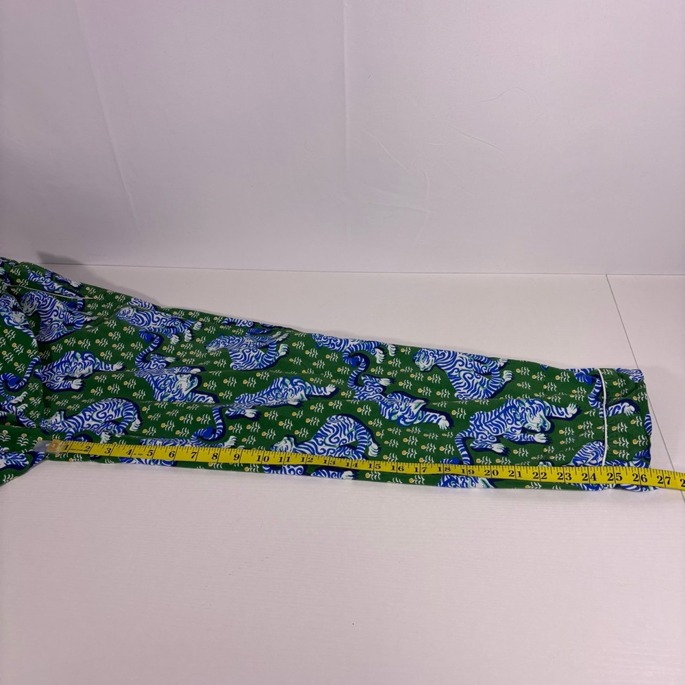 Print Fresh Green and Blue Tiger-Print Cotton Pajama Set - Picture 12 of 16